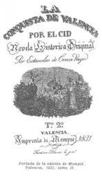 Portada de La conquista de Valencia por el Cid