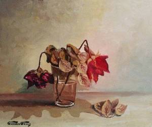 Vaso con rosas marchitas, de Josep Carretero Gomis