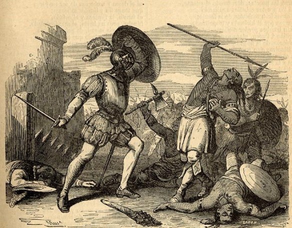 Batalla entre españoles y araucanos