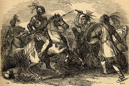 Batalla entre mapuches y españoles