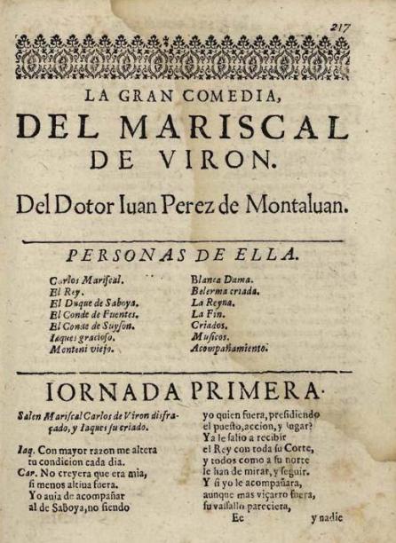 El mariscal de Virón, de Juan Pérez de Montalbán