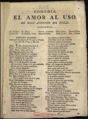 El amor al uso, de Antonio de Solís