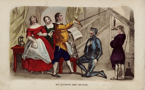 Don Quijote es armado caballero