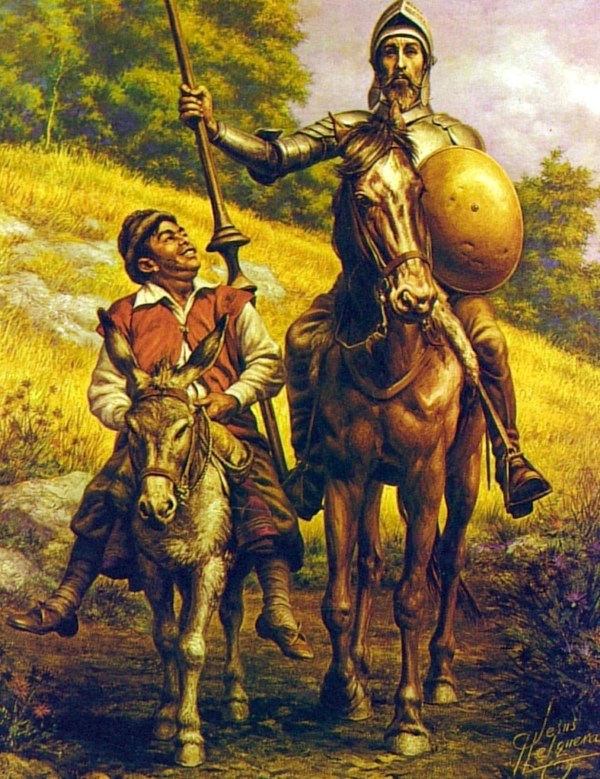 paisajes mexicanos oleo, jesus helguera, don quijote y sancho panza