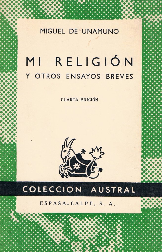 Cubierta de Mi religión, de Miguel de Unamuno