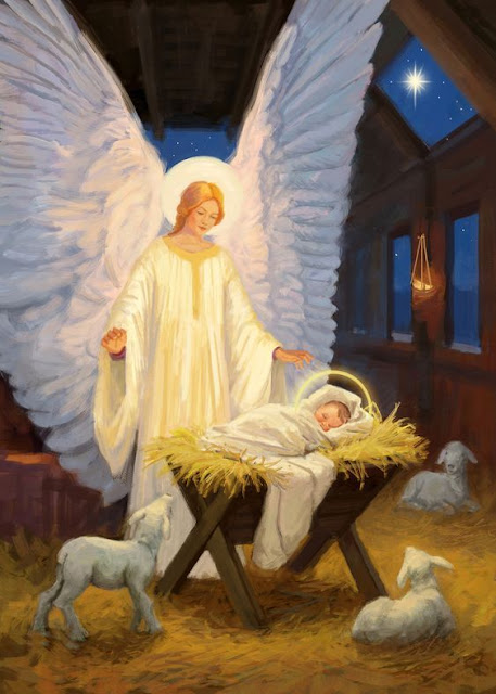 El ángel de la guarda velando al Niño Jesús