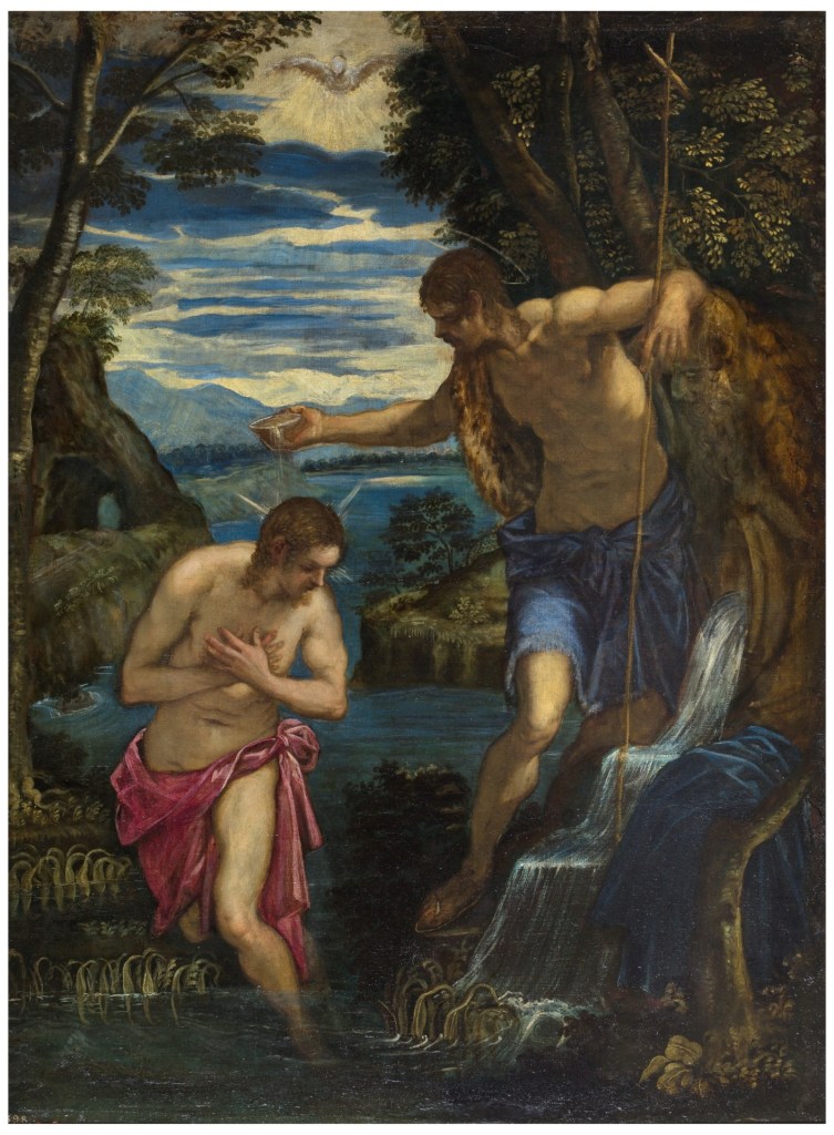 Domenico Tintoretto, Bautismo de Cristo. Museo del Prado (Madrid)