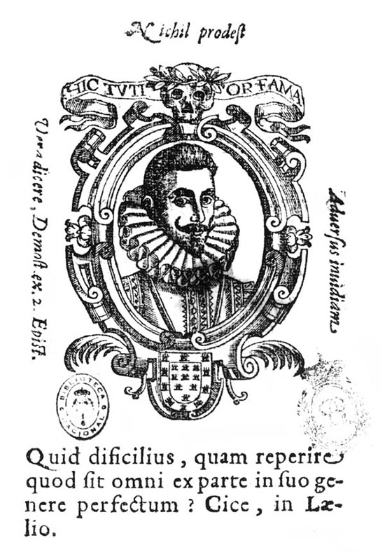Retrato de Lope de Vega en la primera edición de El peregrino en su patria (Sevilla, por Clemente Hidalgo, 1604)