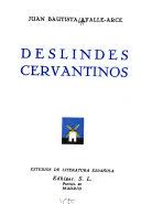 Cubierta del libro Deslindes cervantinos, de Juan Bautista Avalle-Arce