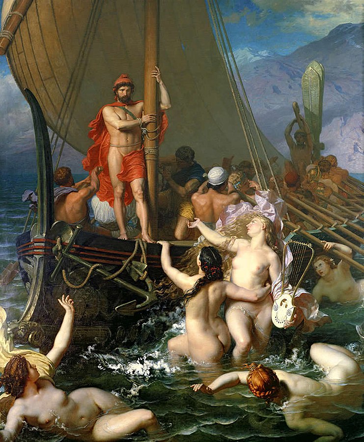 Léon Belly, Ulises y las sirenas (1867). Musée de l'hôtel Sandelin (Saint-Omer, Francia)