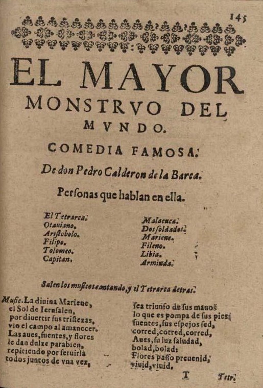 El mayor monstruo del mundo, de Calderón dde la Barca