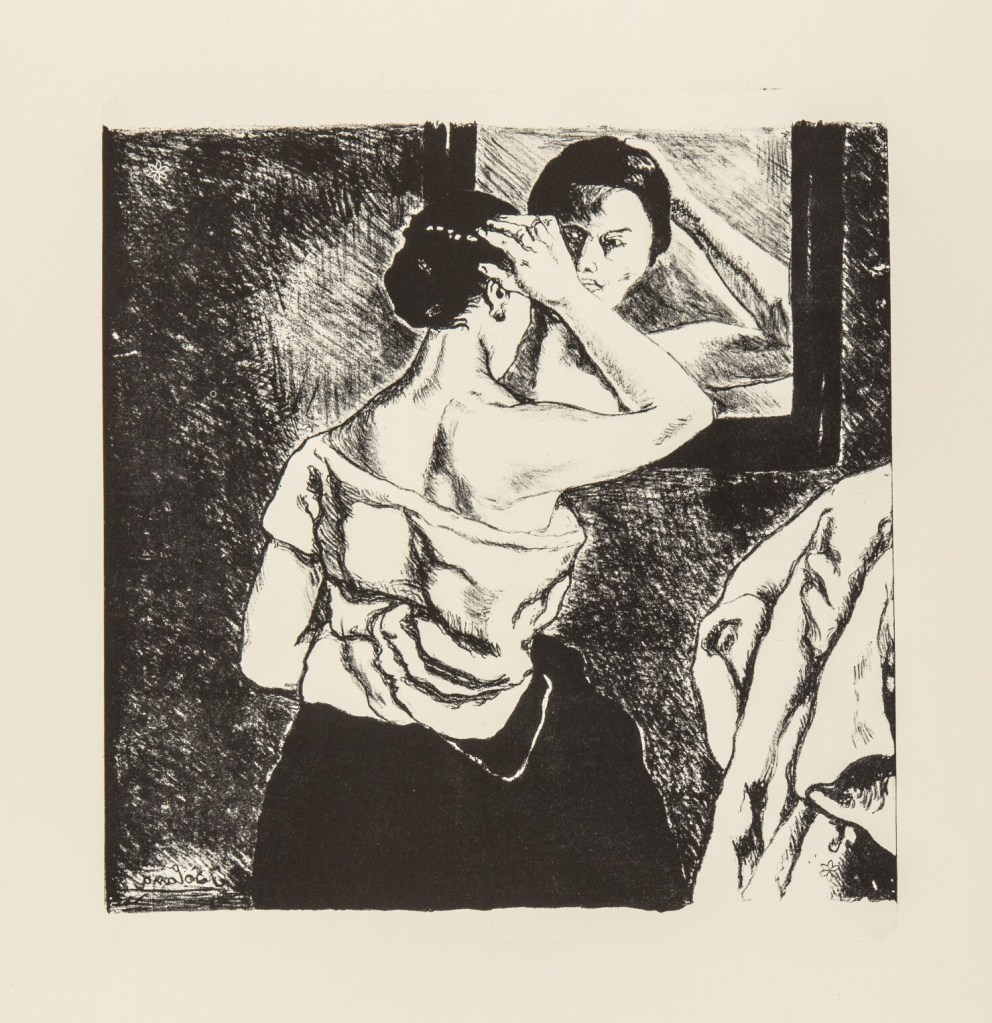 José Gutiérrez Solana, [Mujer ante el espejo] (1963). Calcografía Nacional (Madrid), núm. de inventario: E-6724.