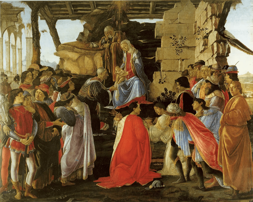 Sandro Botticelli, Adorazione dei Magi (1475). Galleria Uffizi (Florencia, Italia).