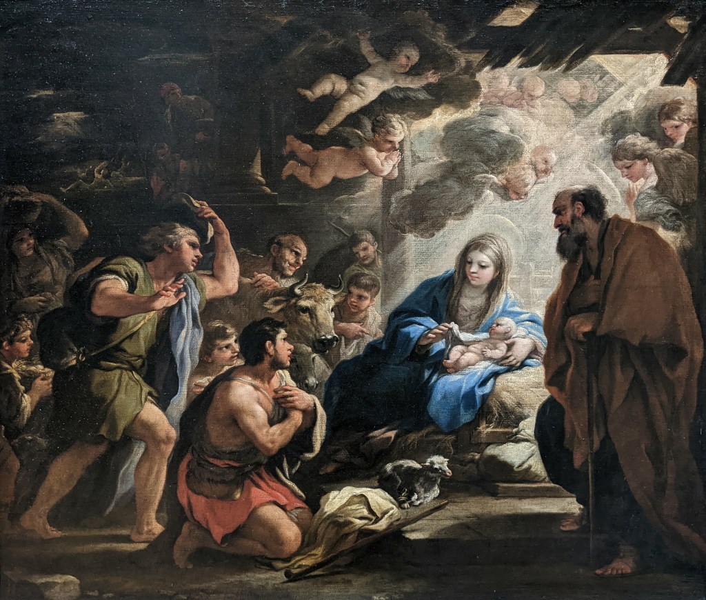 Luca Giordano, Adorazione dei pastori (c. 1688). Musée du Louvre (París, Francia).