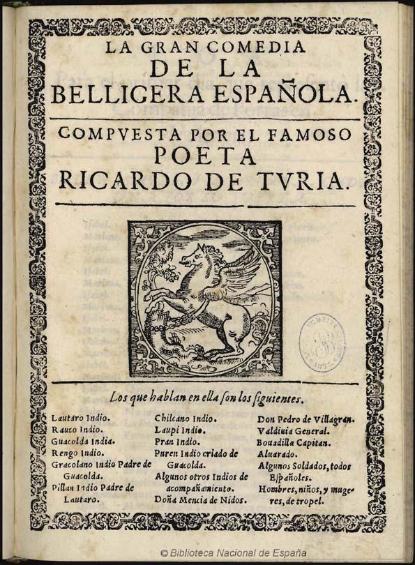 Portada de La belígera española, de Ricardo de Turia